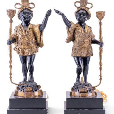 Pair of Blackamoor Table Lamps