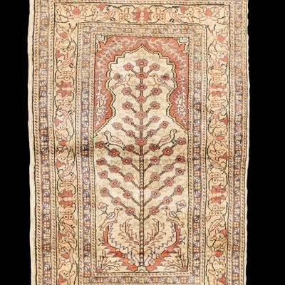 Silk Turkish Tree of Life Prayer Rug