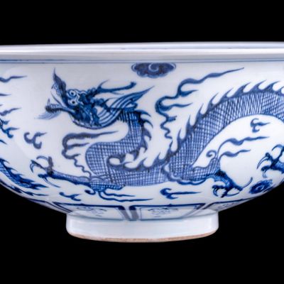 Chinese Blue and White Dragon Bowl