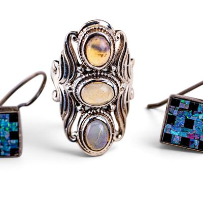 Moonstone, Sterling and Opal Jewelry
