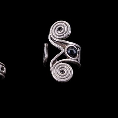 3 Sterling Rings, Hamsa, Bones Spinner, Swirl Wrap