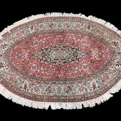Hand-Knotted Persian Oval Area Rug