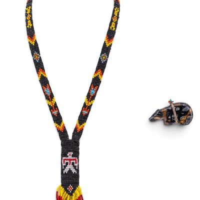 Native Style Thunderbird Necklace & Bear Fetish