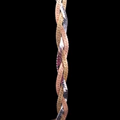 14K White & Yellow Gold Italy Braided Bracelet