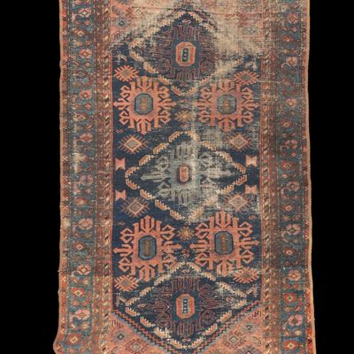 Antique Persian Geometric Wool Rug