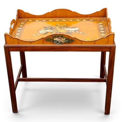 Edwardian-Style Painted Satinwood Tray Table