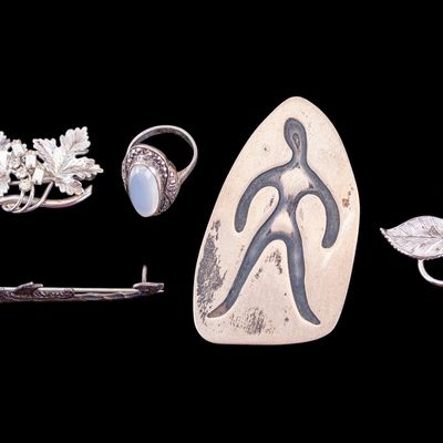 Silver Pins, Brooches w/ Van Dell & Ring