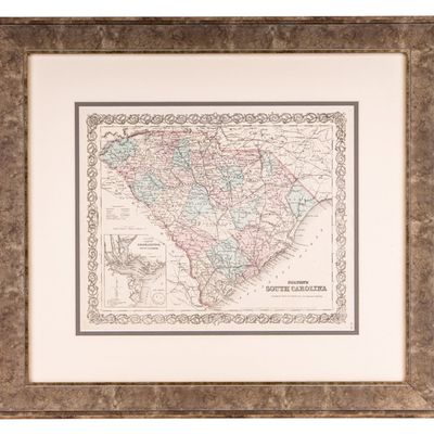 19th C Colton Map of South Carolina