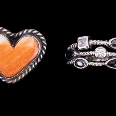 Native Dixon Heart & ESPO Gems Sterling Rings (2)