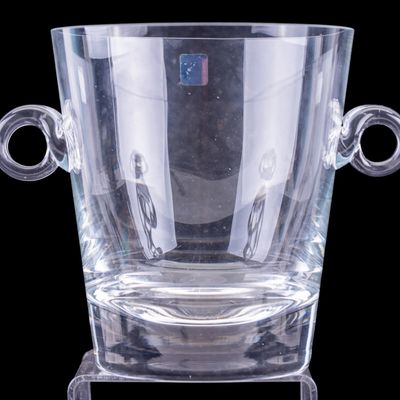 Polish Krosno Hand-Blown Clear Crystal Ice Bucket