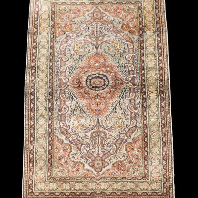 Turkish Silk Hand-Woven Area Rug