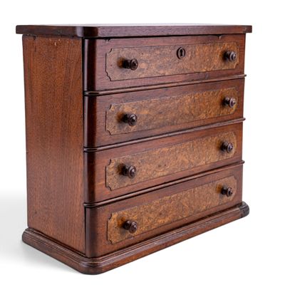 Antique Swing-Out Tabletop Chest