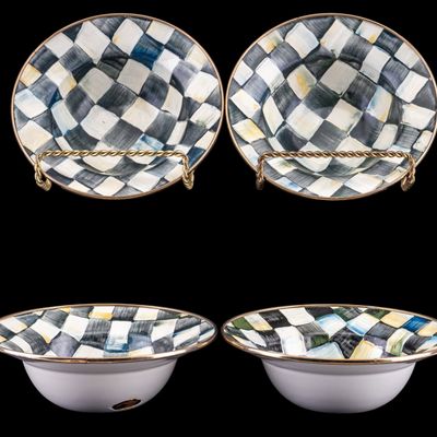 4 MacKenzie-Childs Courtly Check Rimmed Bowls
