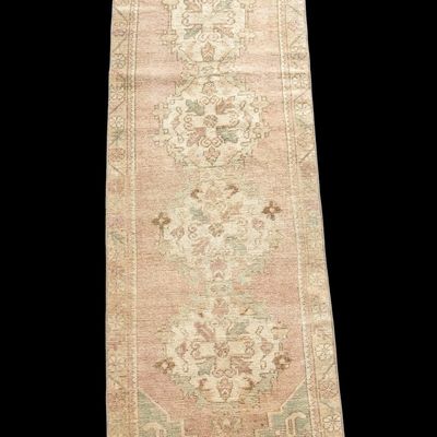 Semi Antique Turkish Oushak Runner Rug
