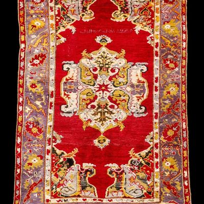 Signed Semi-Antique Turkish Oushak