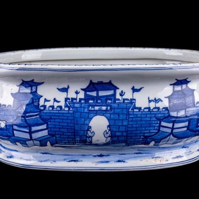 Chinoiserie Porcelain Foot Bath Basin