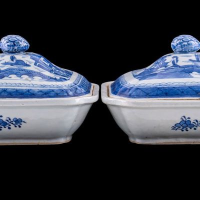 19th C. Chinese Export Lidded Vegetable Tureens