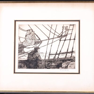 William H. Drury Etching "The Sword Fisher" Ltd Ed