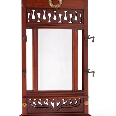Late 19th/Early 20th C Hall Tree Mirror