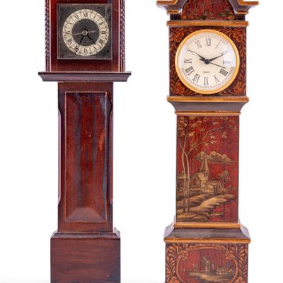 Two Miniature Grandfather Clocks