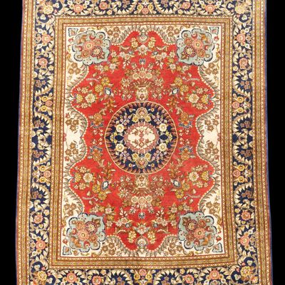 Persian Qum Handmade Wool and Silk Area Rug