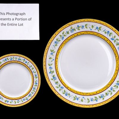 Limoges Morning Glory Sevres Pattern Plates