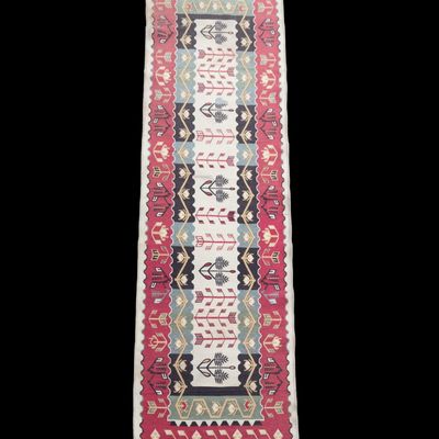 Flat-Woven Tribal Kilim Runner Rug