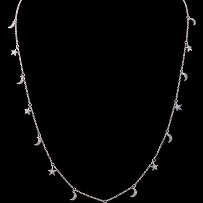 Moon and Star Necklace