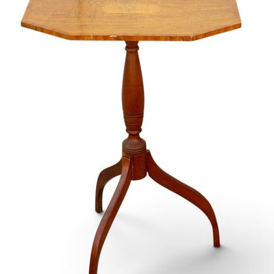 Octagonal Wooden Pedestal Candle Stand