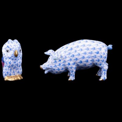 4 Herend Hungary Porcelain Animal Figures