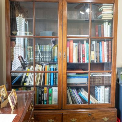 19th C Georgian Bookshelf w/ Glass Doors