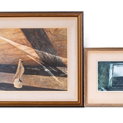 Two Andrew Wyeth Prints, Matted Framed