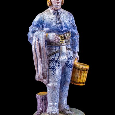 Vintage Signed French Faience Folk Figural