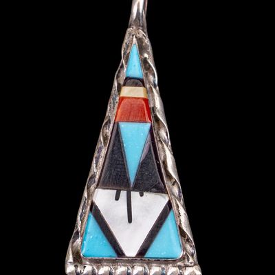 Native Zuni Wilson/Carolyn Niiha Sterling Pendant