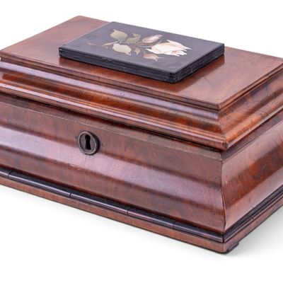 Antique Inlaid Wood Jewelry Box