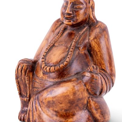Hand-Carved Wooden Buddha