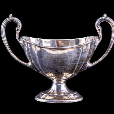 Sterling Silver Two-Handled Open Sugar Bowl