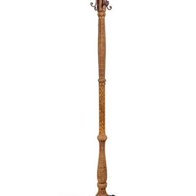 Midcentury Italian Style Rattan & Wicker Hall Tree