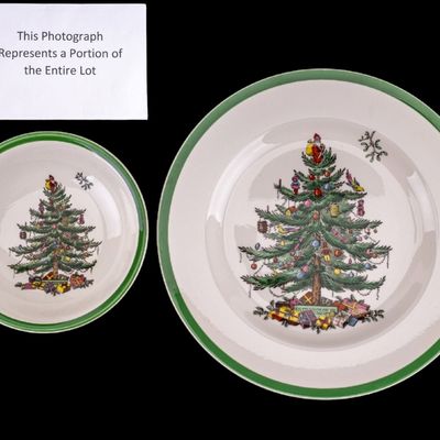 Vintage Spode Christmas Tree Plates and Bowls