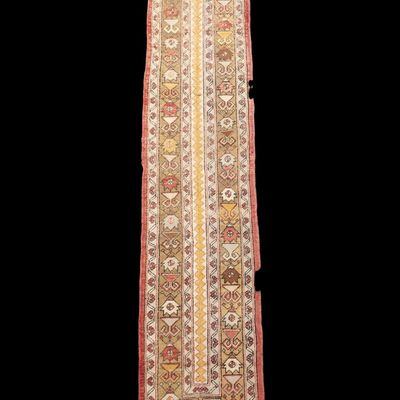 Semi-Antique Turkish Oushak Runner Rug