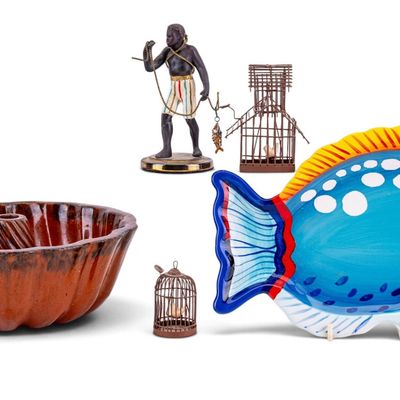 Blackamoor Figurine w/ Cages + Serving / Cookware
