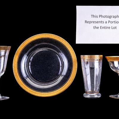 Tiffin Glass Co. Glasses & Plates (36 Pcs)