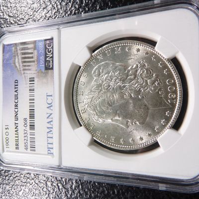 1900-O NGC BRILLIANT UNCIRCULATED MORGAN SILVER DOLLAR