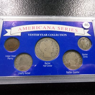 YESTERYEAR COIN COLLECTION WITH SILVER HALF DOLLAR, QUARTER, DIME