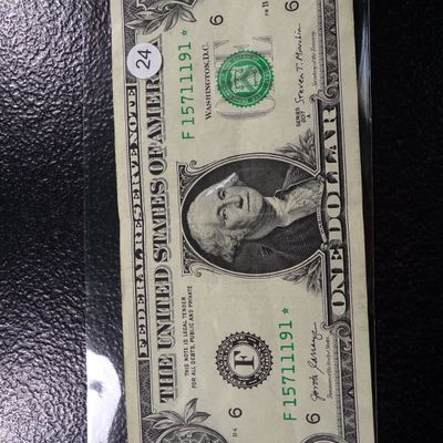 2017-A GREEN SEAL $1 FEDERAL RESERVE STAR NOTE