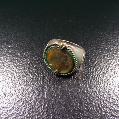.925 SILVER RING WITH 1936 INDIAN HEAD BUFFALO NICKEL