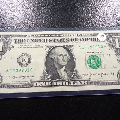 2021 GREEN SEAL $1 FEDERAL RESERVE STAR NOTE