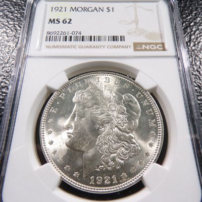 1921 NGC MS62 MORGAN SILVER DOLLAR