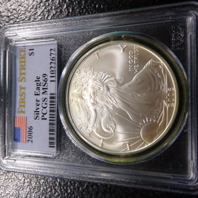 2006 PCGS MS69 FIRST STRIKE AMERICAN SILVER EAGLE DOLLAR