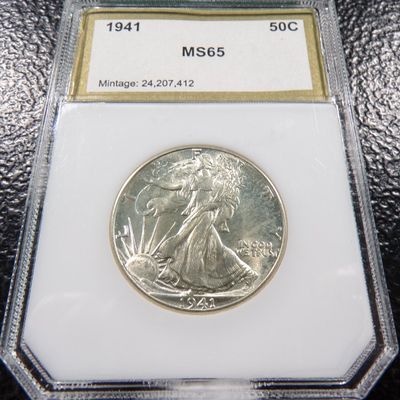 1941 PCI MS65 WALKING LIBERTY SILVER HALF DOLLAR